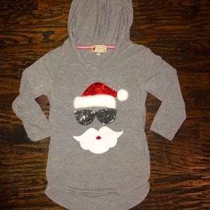 Girls size 10-12 cool Santa with sunglasses shirt. Worn once